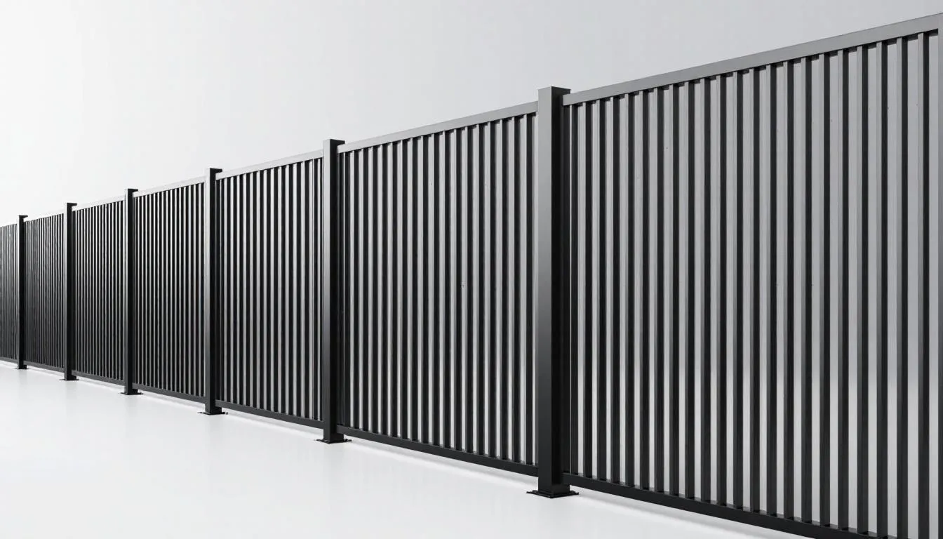 High-security metal fence providing protection for a property.