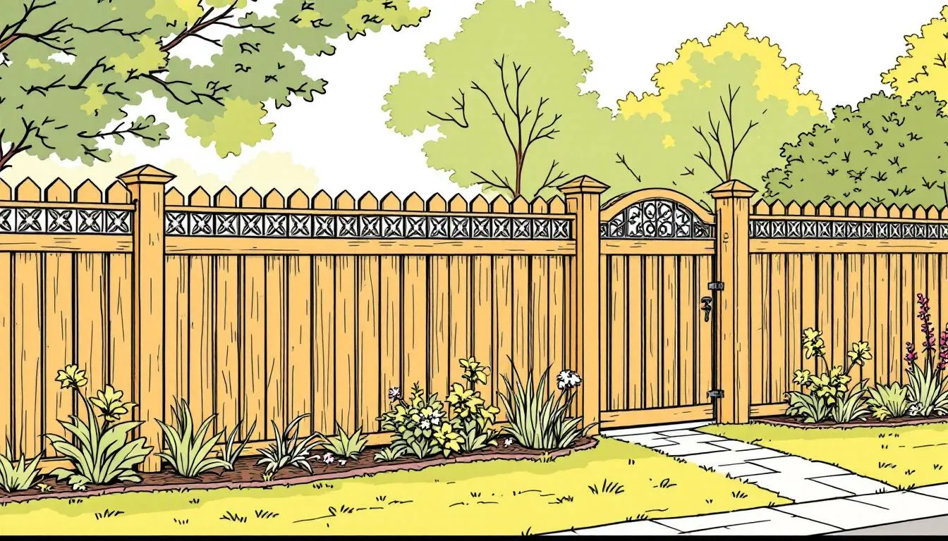 Custom fence designs enhancing a residential property.